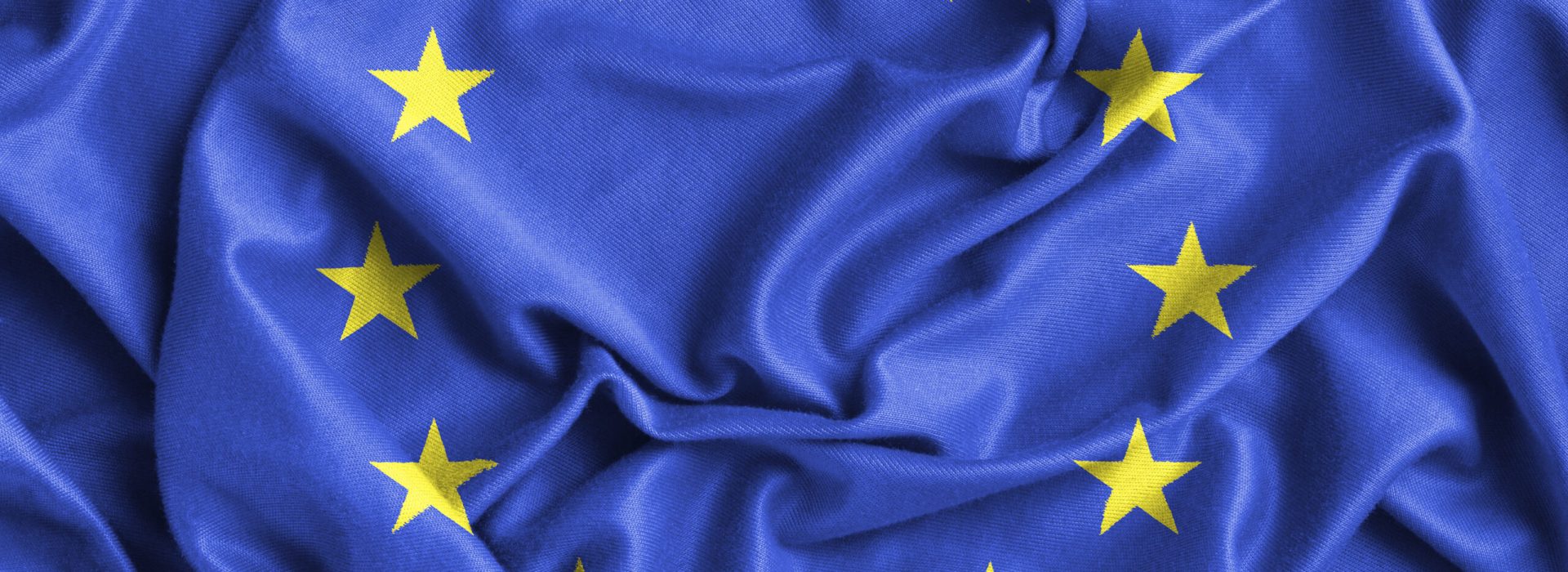 Closeup of ruffled Europe flag